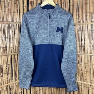 Colosseum Michigan Go Blue Pullover 1/2 Zip Sweatshirt Large